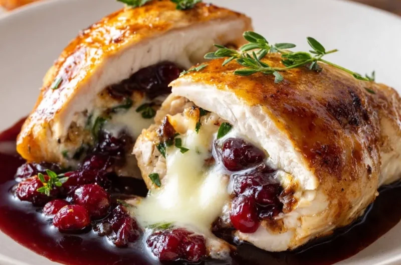 Stuffed Chicken with Cranberry & Brie