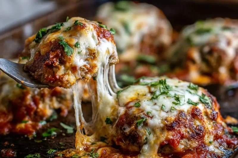 Cheesy Baked Meatballs