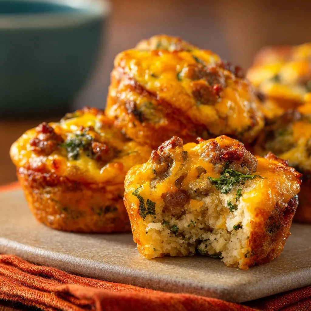 Cheesy Sausage & Herb Breakfast Muffins: Light & Airy Perfection - recipe image