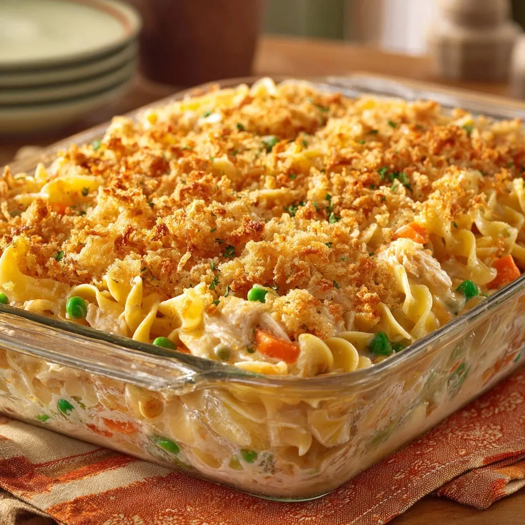 Classic Chicken Noodle Casserole: Crispy Topping Secret! - recipe image
