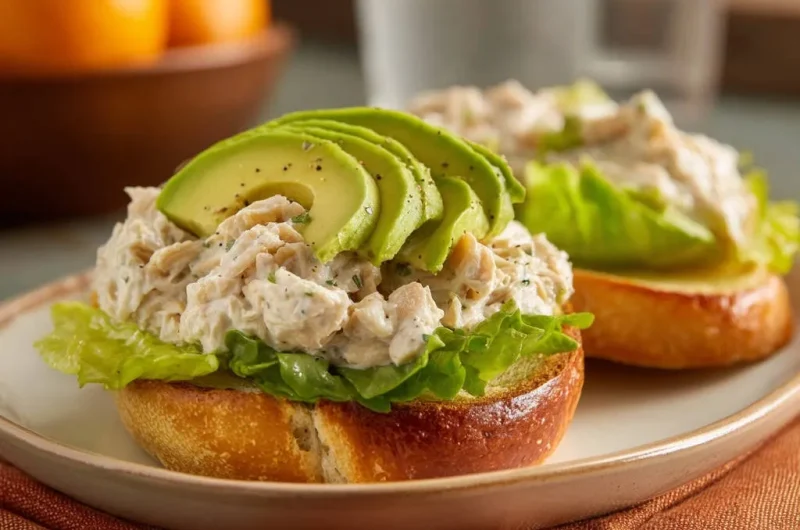 Creamy Avocado Chicken Salad Toast
