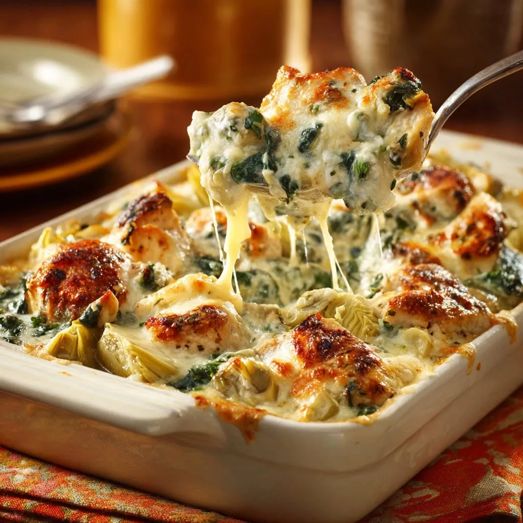 Creamy Chicken Artichoke Bake: The Secret to Juicy Bites - recipe image
