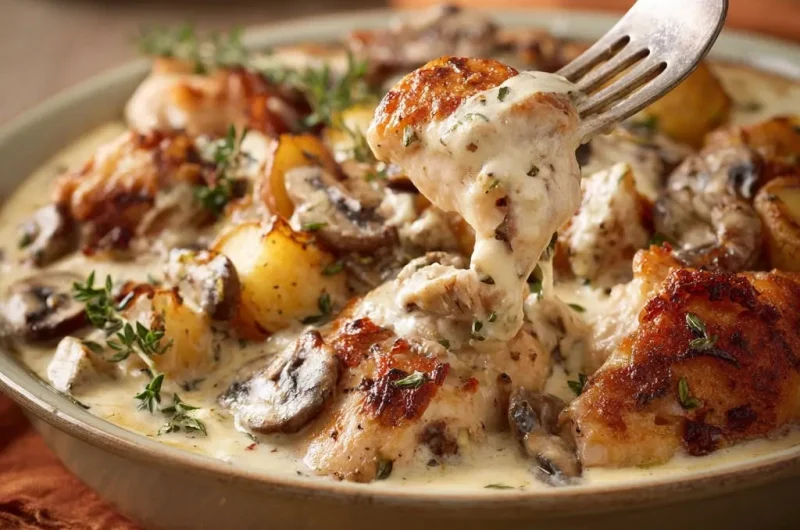 Creamy Mushroom & Thyme Chicken with Potatoes