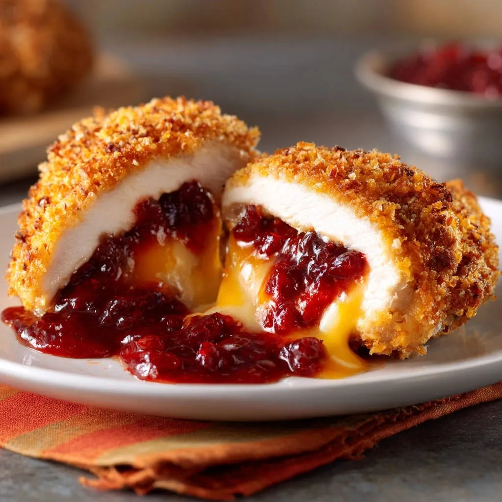 Golden Stuffed Chicken Breast: The No-Leak Cranberry Brie Secret - recipe image