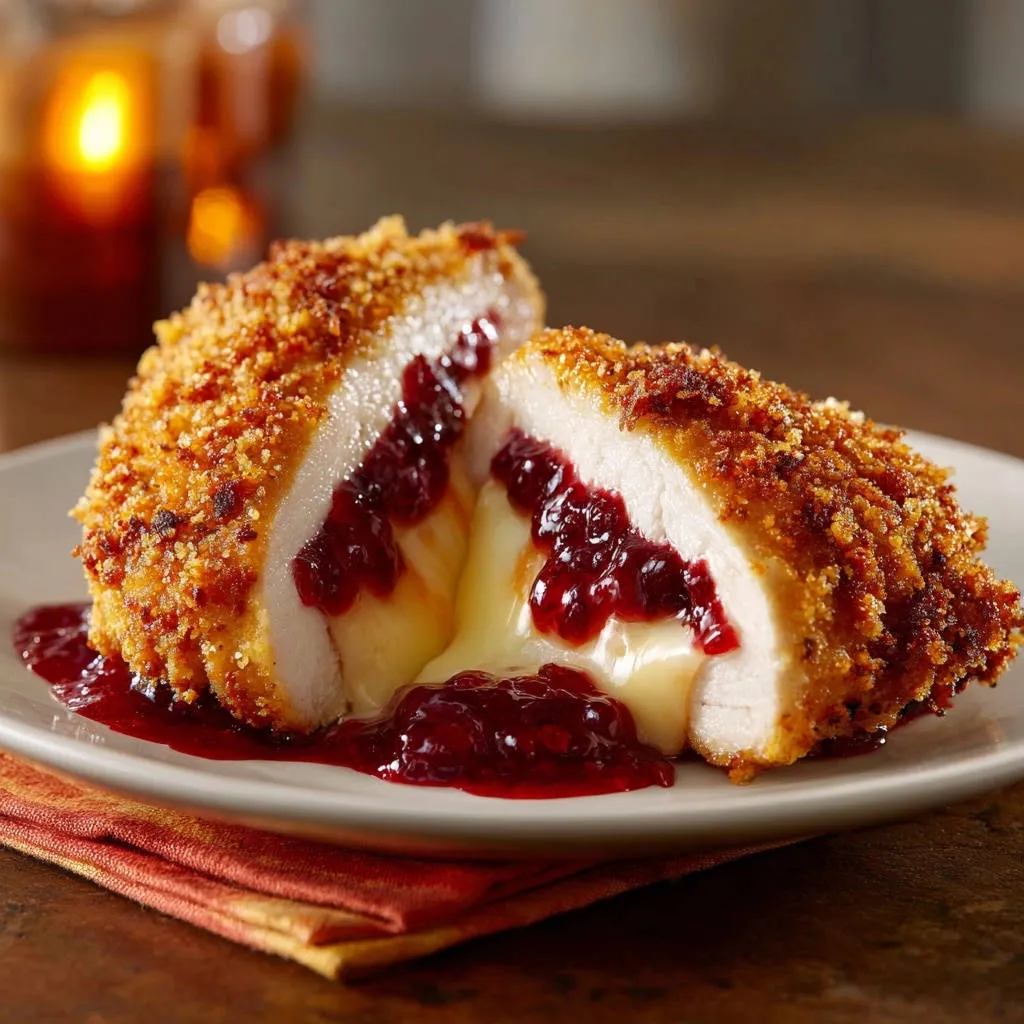 Golden Stuffed Chicken Breast: The No-Leak Cranberry Brie Secret - recipe image