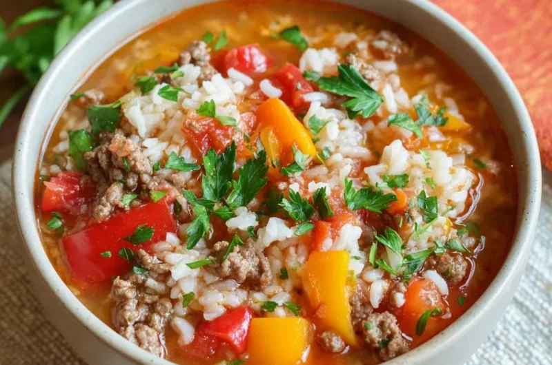 Ground Beef Pepper Soup