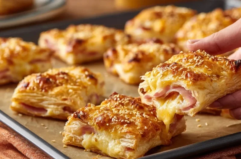 Golden Ham & Cheese Pastry Pockets