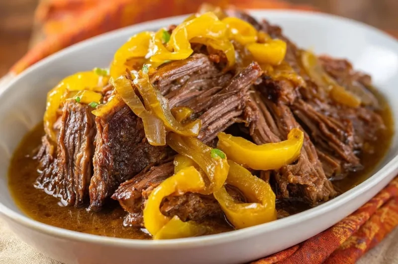 Hearty Braised Beef with Sweet Peppers