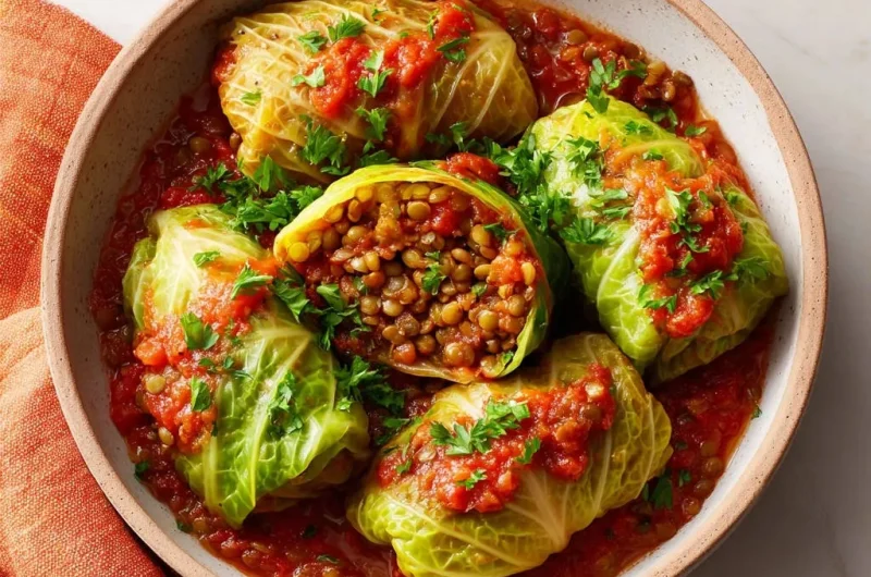 Hearty Lentil Cabbage Rolls