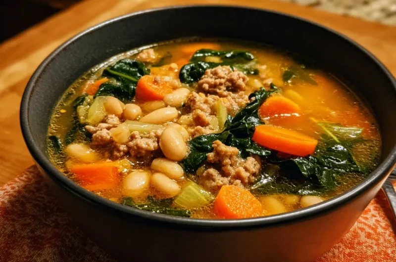 Hearty White Bean & Ground Meat Soup