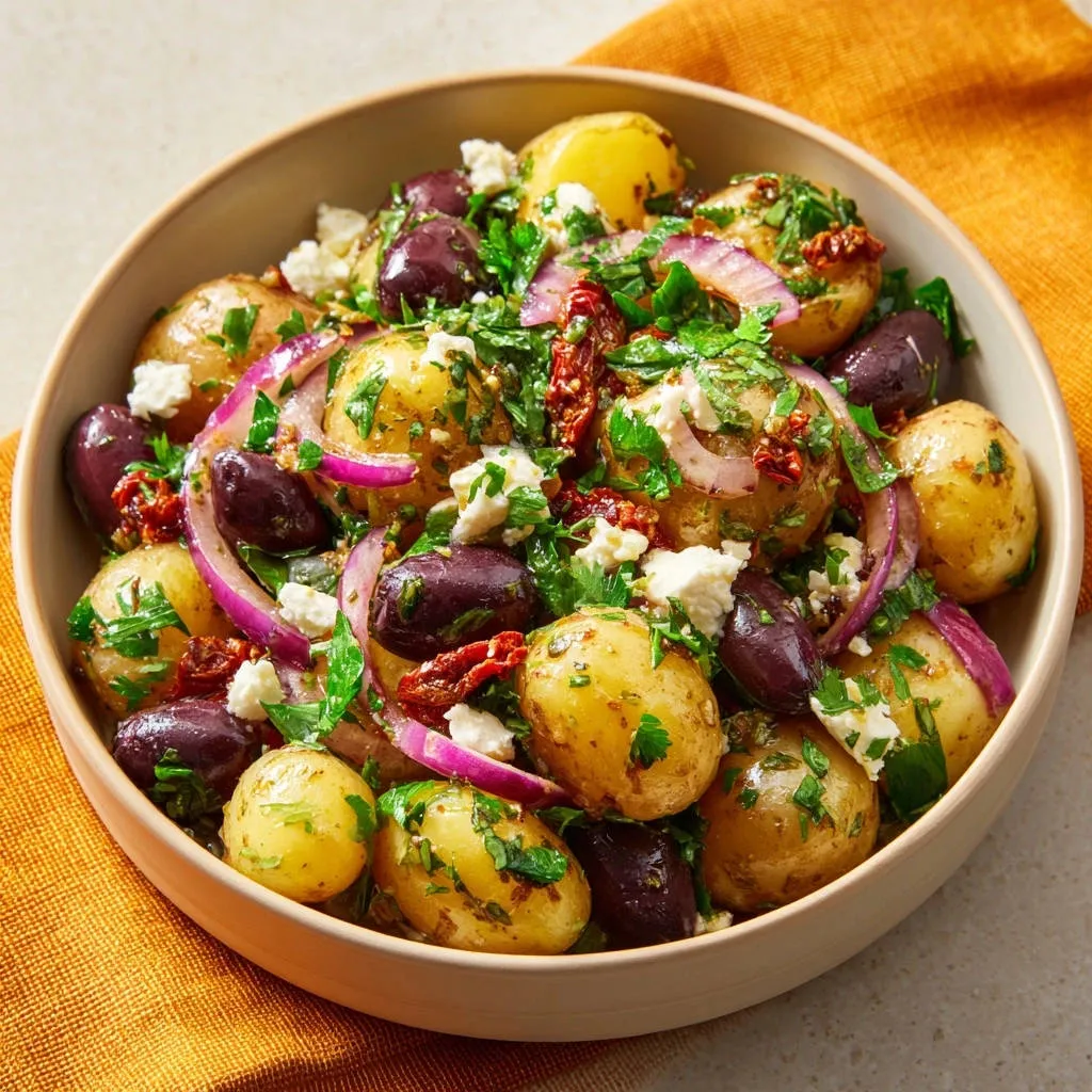Mediterranean Potato Salad: The Secret to Fluffy, Flavorful Spuds - recipe image