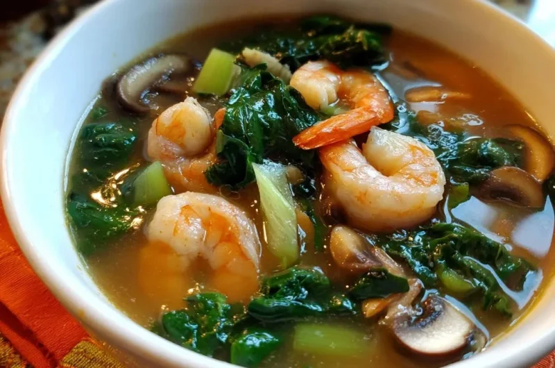 Quick Shrimp & Greens Soup