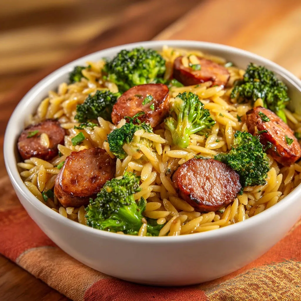 Skillet Sausage & Broccoli Orzo: Perfectly Fluffy Grains, Every Time - recipe image