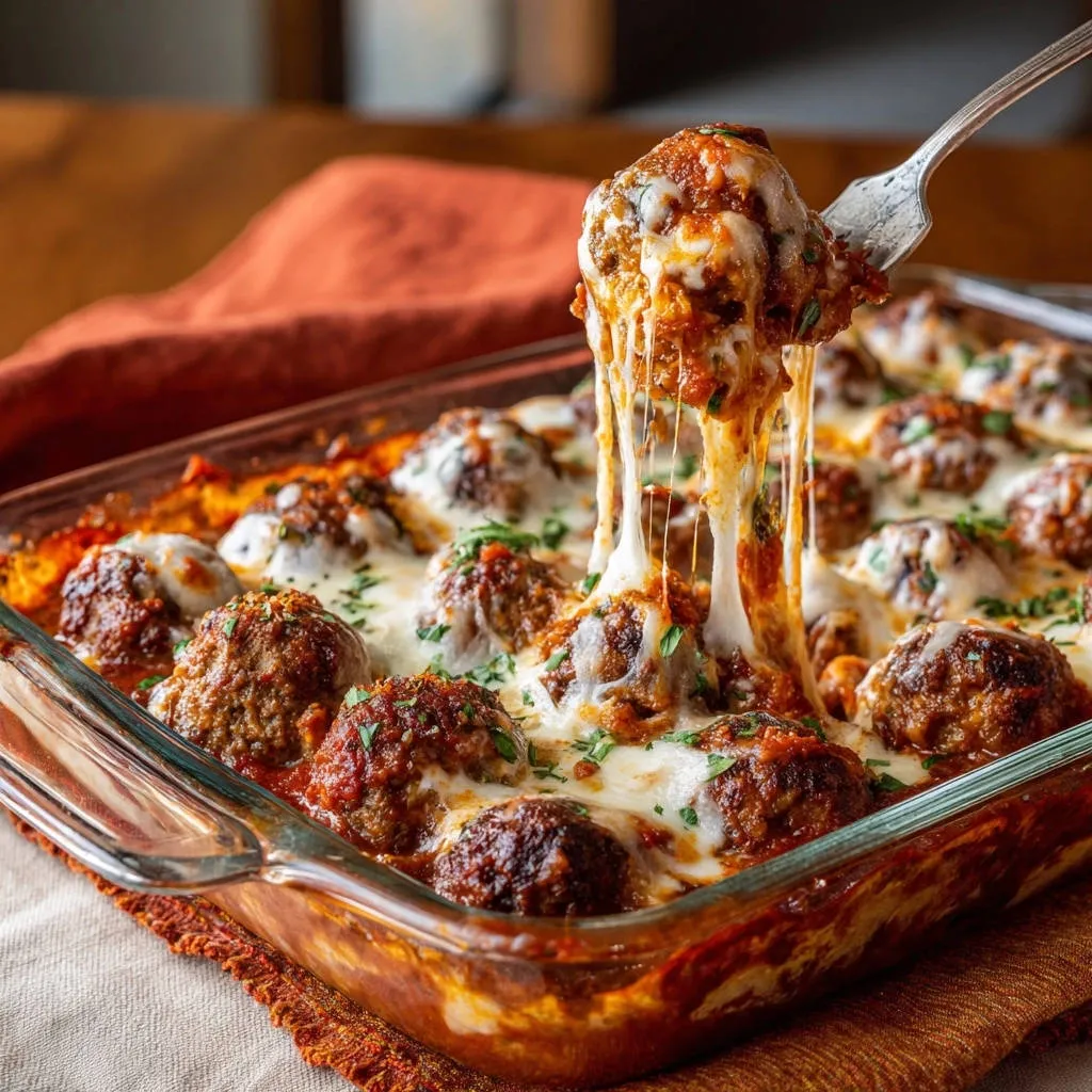 Ultimate Cheesy Baked Meatballs: Never Dry, Always Tender - recipe image