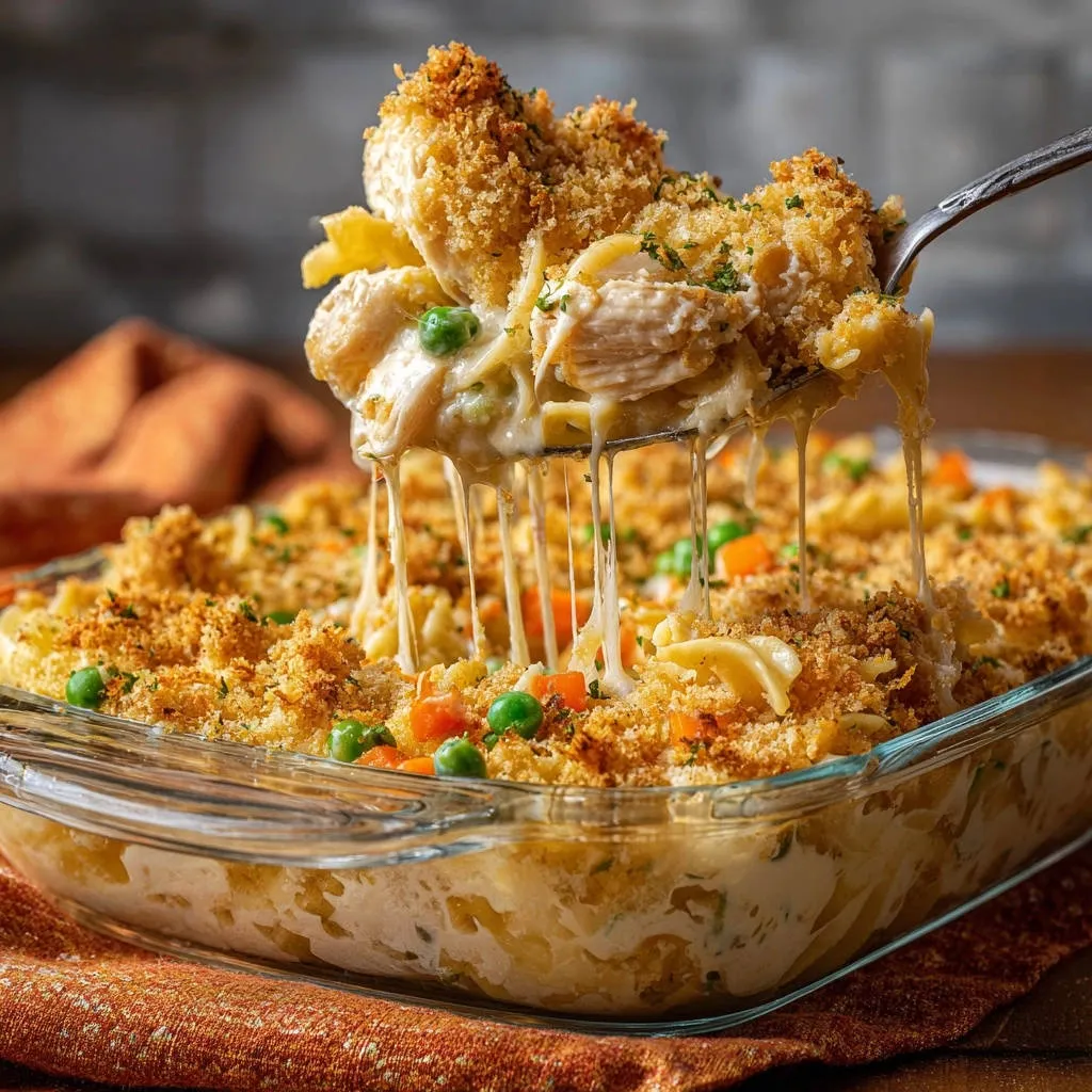 Ultimate Chicken Noodle Bake: Crispy Topping Perfection - recipe image