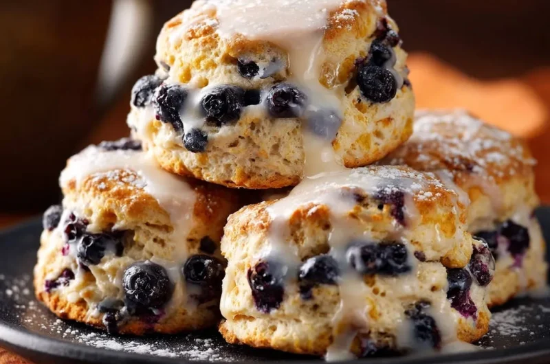 Blueberry Biscuits with Glaze