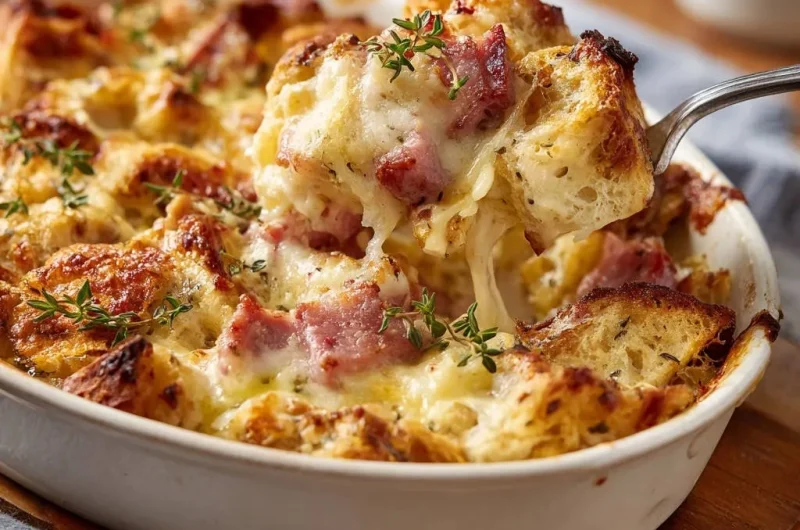 Cheesy Ham & Bread Bake