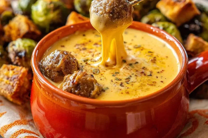 Cheesy Meatball Fondue