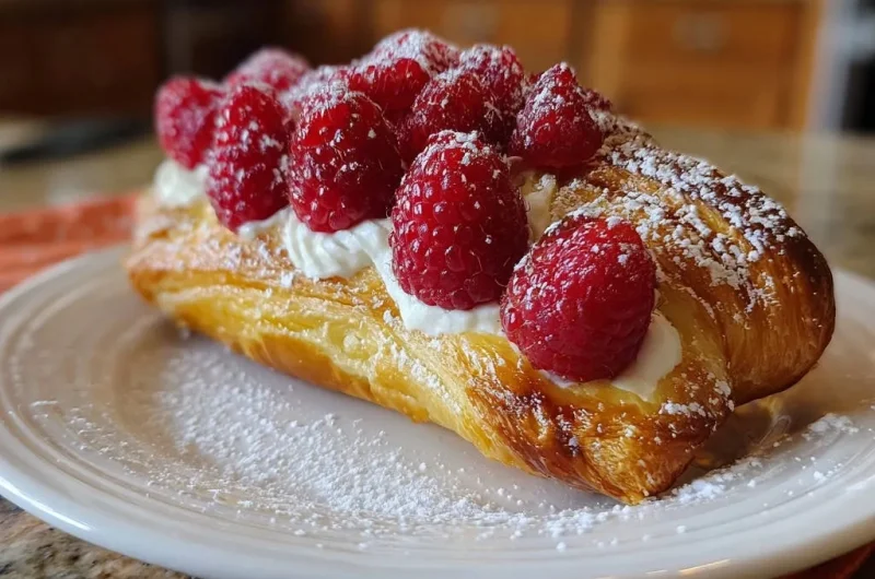 Golden Raspberry Cream Pastry