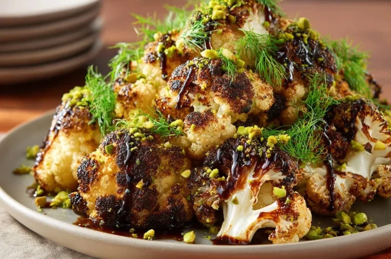 Roasted Cauliflower with Pistachios and Dill