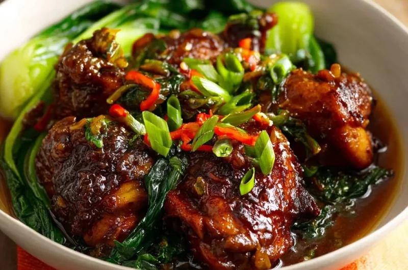 Sticky Glazed Chicken & Bok Choy