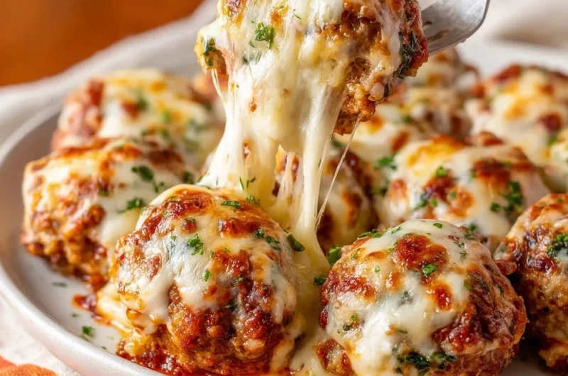 Cheesy Baked Meatballs