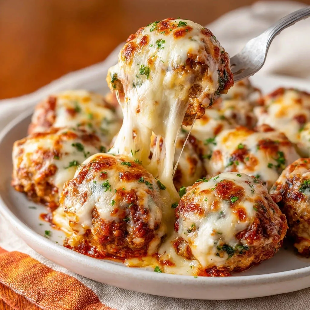 Cheesy Baked Meatballs: Irresistibly Tender & Juicy - recipe image