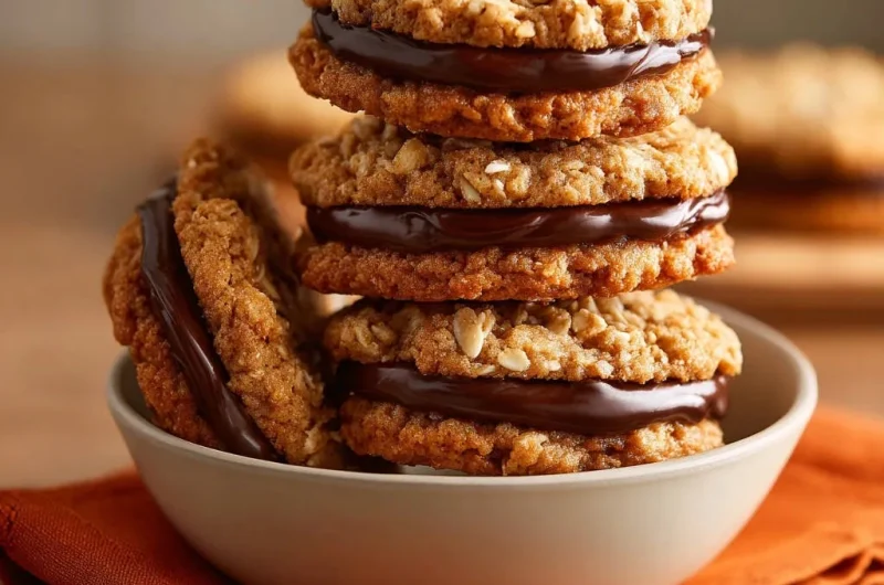 Chewy Oatmeal Chocolate Sandwich Cookies