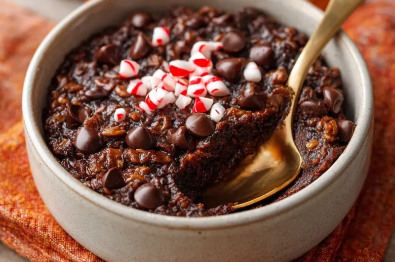 Chocolate Peppermint Baked Oats