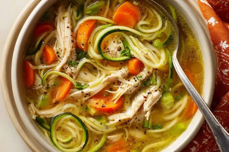 Classic Chicken Noodle Soup with Zucchini