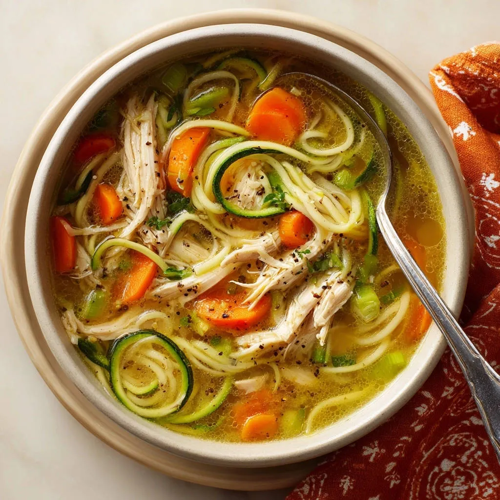 Classic Chicken Noodle Soup with Zucchini: Flawless Noodles - recipe image
