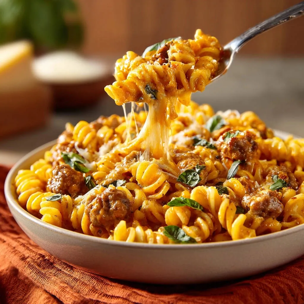 Creamy Cheesy Meatball Pasta: Flawless Cheese Pull Every Time - recipe image