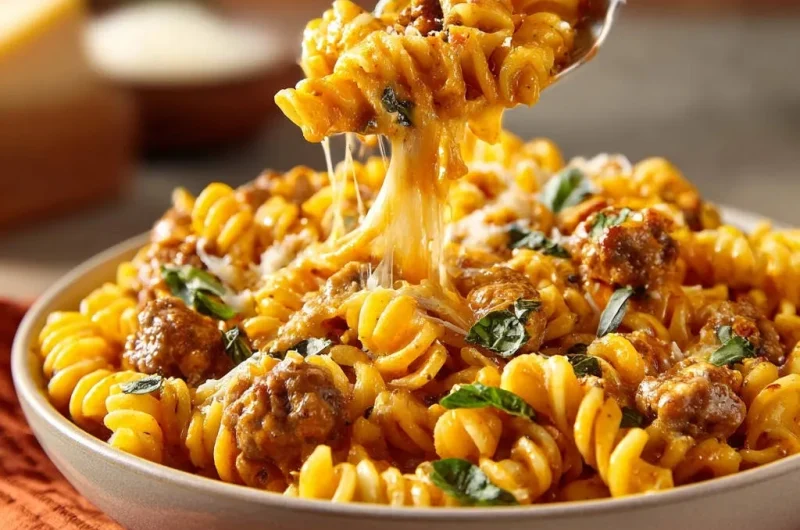 Creamy Cheesy Meatball Pasta