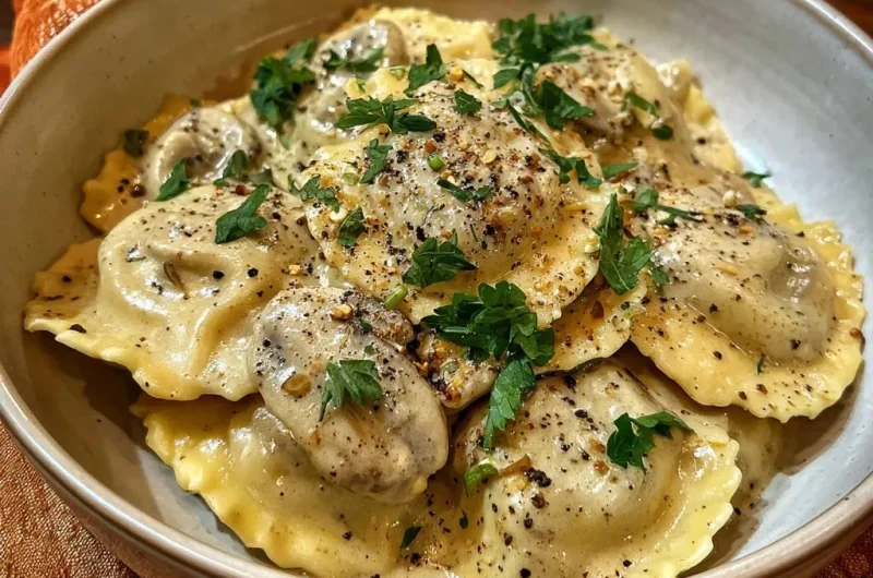Creamy Mushroom Ravioli
