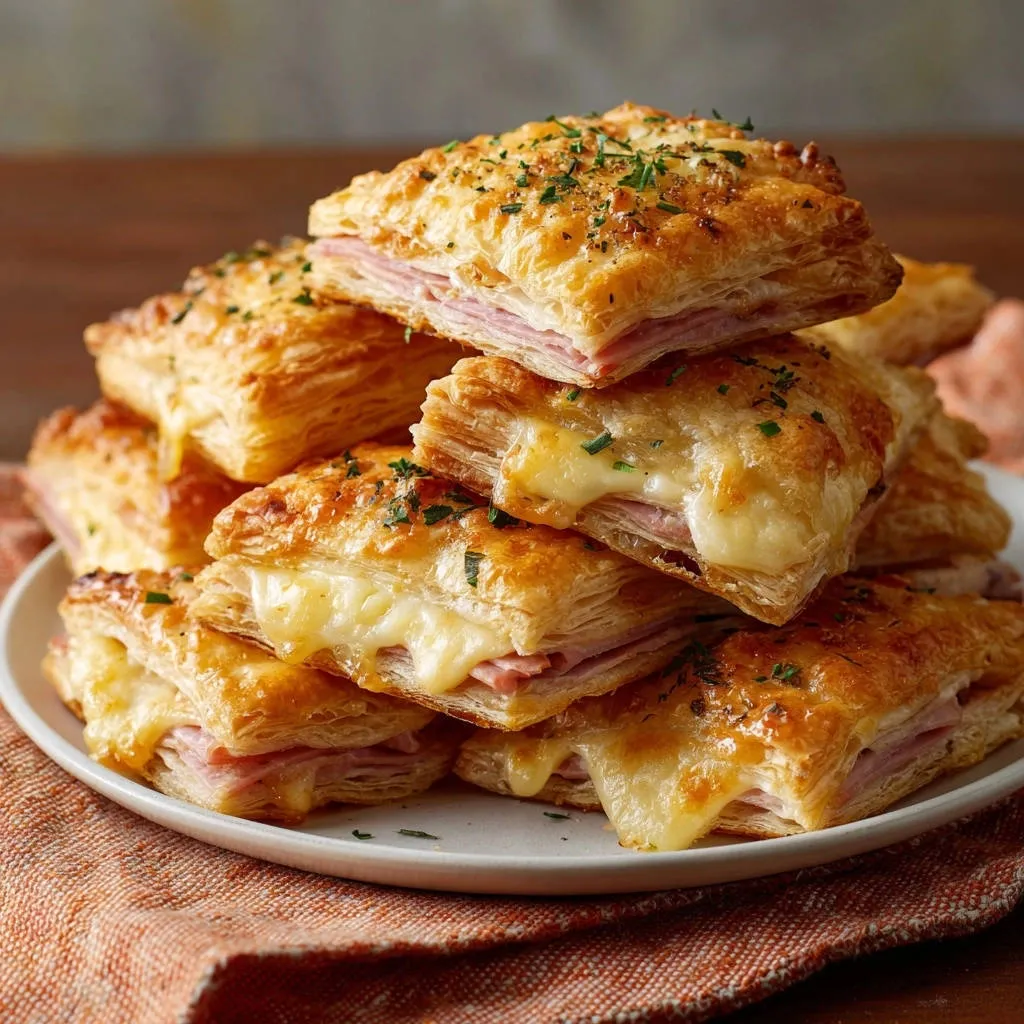 Easy Ham & Cheese Puff Pastries: Golden, Flaky Perfection - recipe image