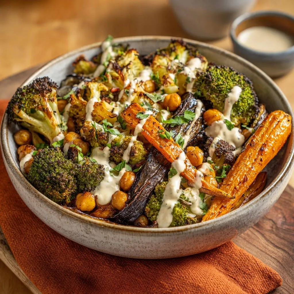 Hearty Roasted Veggie & Chickpea Bowl: Crisp & Never Soggy! - recipe image