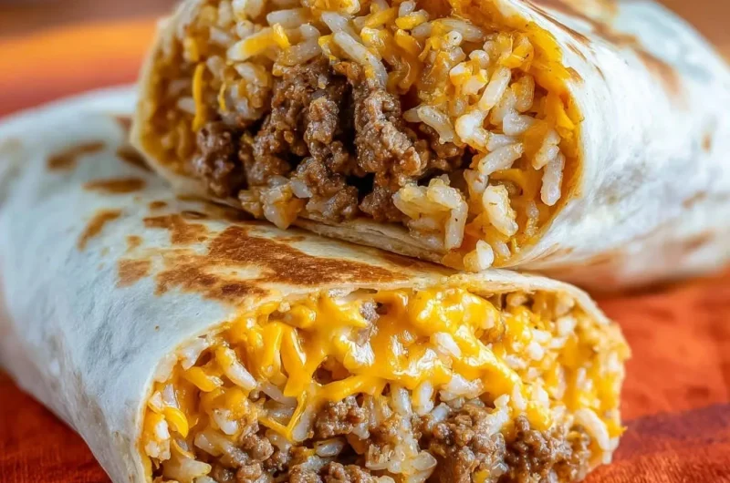 Loaded Cheesy Beef Burritos
