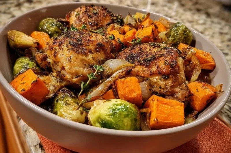 One Pan Roasted Chicken & Veggies
