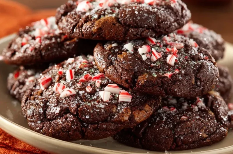 Peppermint Chocolate Crinkle Cookies