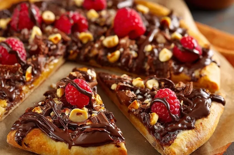 Raspberry Hazelnut Chocolate Pizza