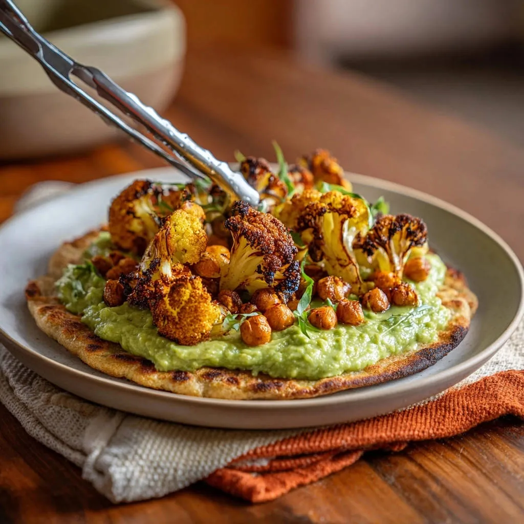 Roasted Cauliflower & Chickpea Flatbread: Crispy Perfection Awaits - recipe image