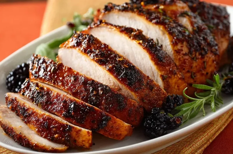 Juicy Seared Turkey Loin with Blackberry Glaze