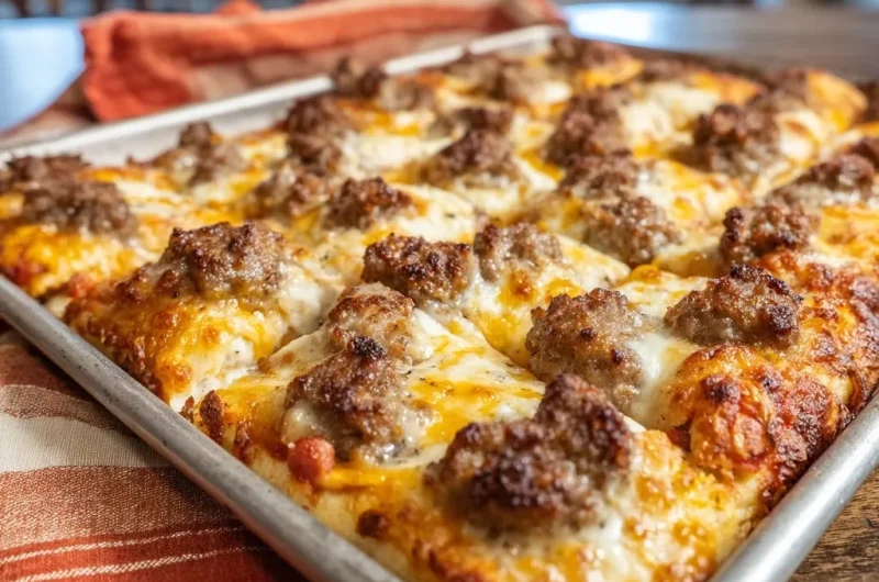 Sheet Pan Sausage Pizza
