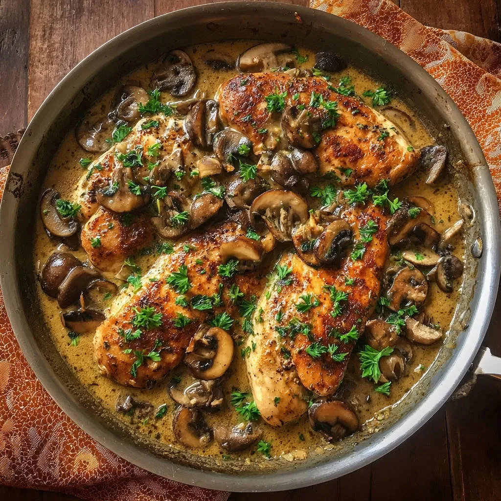 Skillet Creamy Mushroom Chicken: Juicy Perfection in Every Bite - recipe image