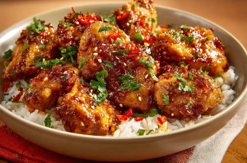 Sweet & Spicy Glazed Chicken Bites
