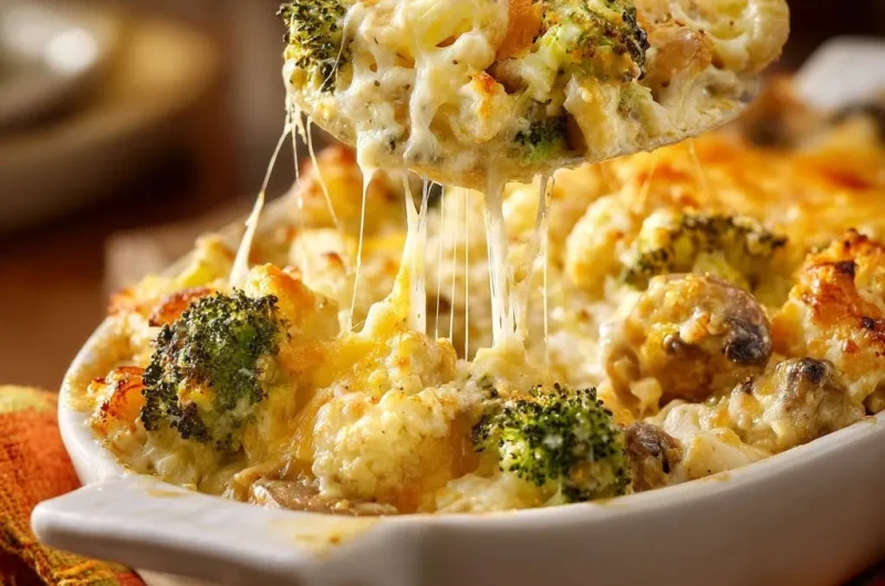 Creamy Broccoli and Cauliflower Bake