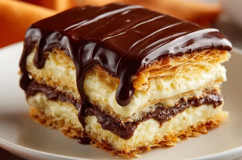 Layered Chocolate Vanilla Cream Square