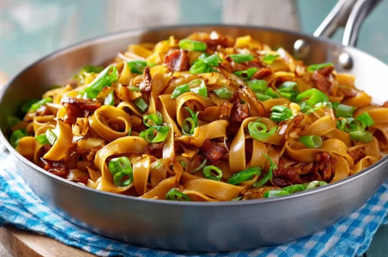 Savory Pan-Fried Noodles with Bacon