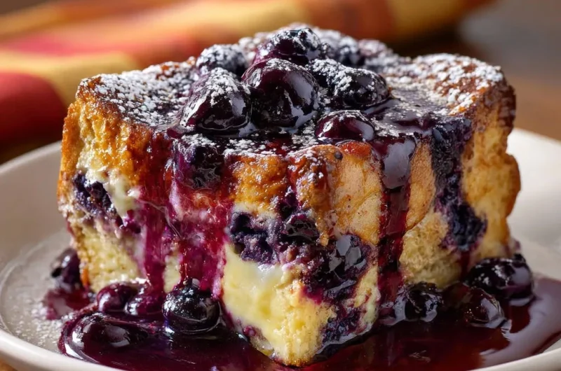 Baked Blueberry Cream Cheese French Toast