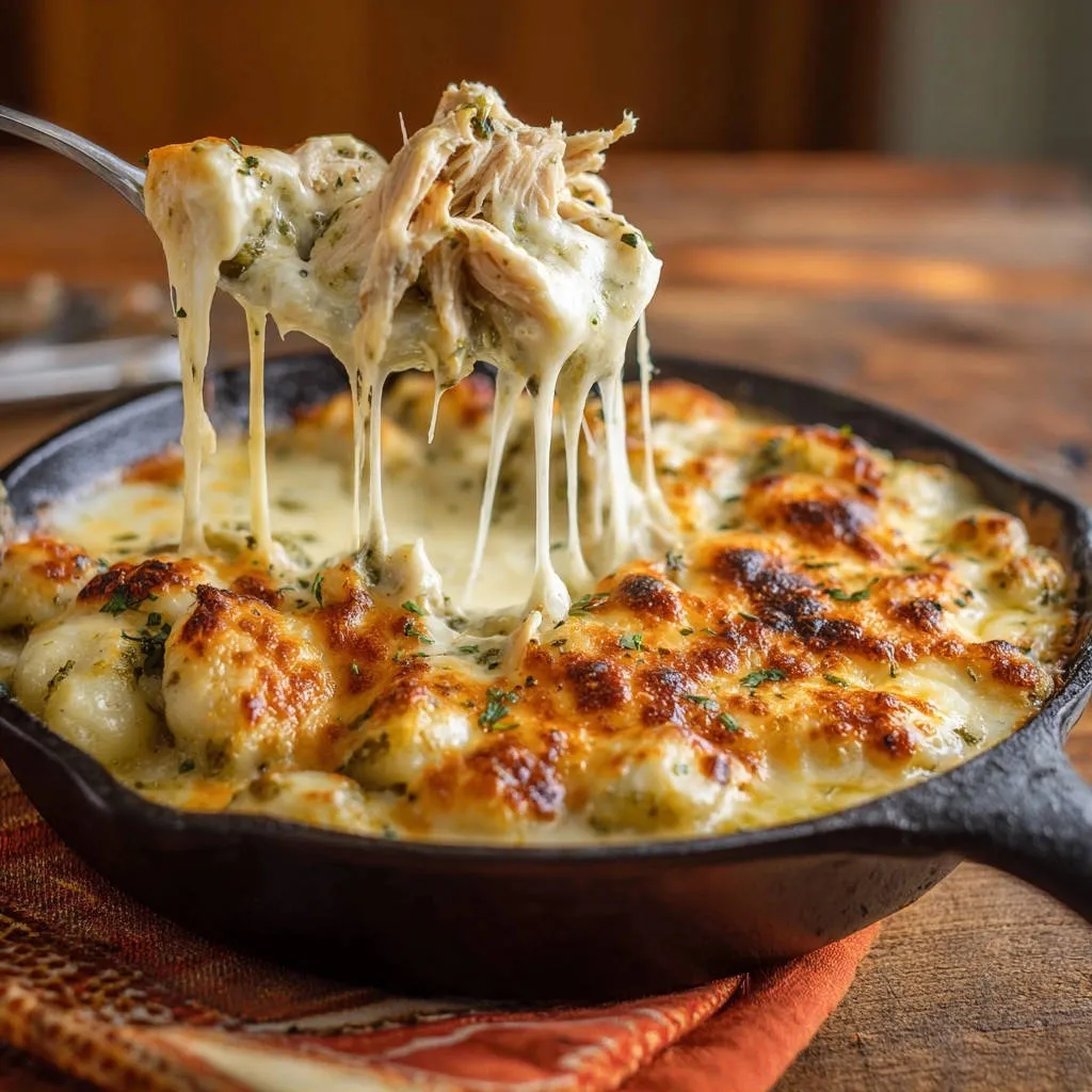Cheesy Skillet Pesto Chicken Gnocchi Bake: The Fluffy Texture Secret - recipe image